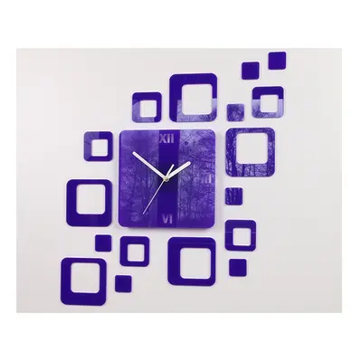 ModernClock 3D nalepovací hodiny Roman Quadrat fialové