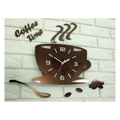 ModernClock Nástěnné hodiny Coffe měděné