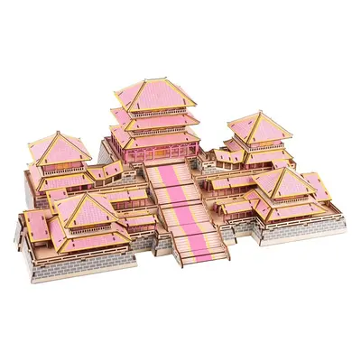 Woodcraft construction kit Dřevěné 3D puzzle Epang palace růžové