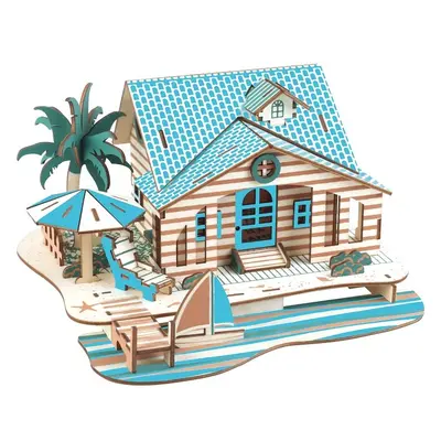 Woodcraft construction kit Dřevěné 3D puzzle Vila na Bali