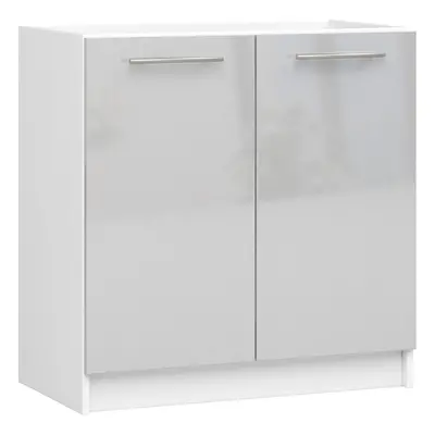 Ak furniture Kuchyňská skříňka pod dřez Olivie S 80 cm bílá/metalický lesk