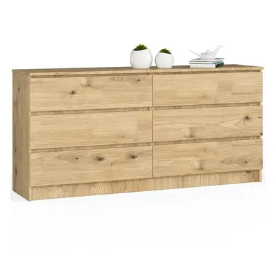 Ak furniture Komoda Kuba 160 cm 6 šuplíků dub artisan