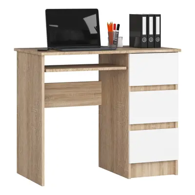 Ak furniture Psací stůl A-6 90 cm dub sonoma/bílý pravý