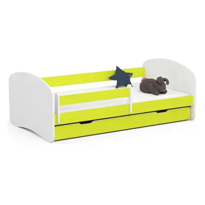 Ak furniture Dětská postel SMILE 180x90 bílá/limetková