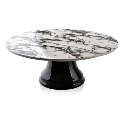 Affekdesign Porcelánový podnos LOUISE MARBLE 30 cm černobílý