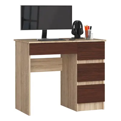 Ak furniture Psací stůl A-7 90 cm dub sonoma/wenge pravý