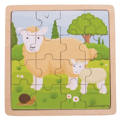 Bigjigs Toys Puzzle ovce s jehňátkem SHEEP