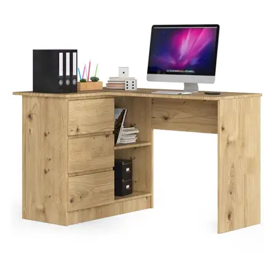 Ak furniture Rohový psací stůl B16 124 cm dub artisan levý