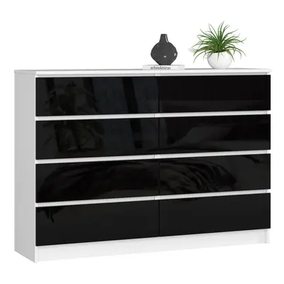 Ak furniture Komoda Rollo X 138,4 cm černá/bílá