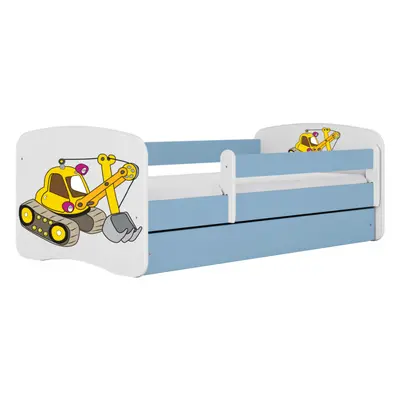 Kocot kids Dětská postel Babydreams bagr modrá, varianta 80x180, bez šuplíků, s matrací