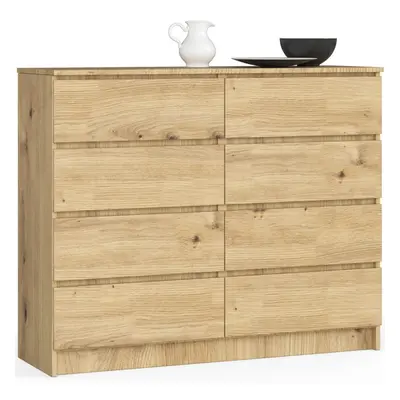 Ak furniture Komoda Kuba 120 cm 8 šuplíků dub artisan