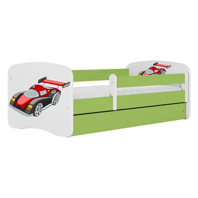 Kocot kids Dětská postel Babydreams závodní auto zelená, varianta 70x140, bez šuplíků, s matrací