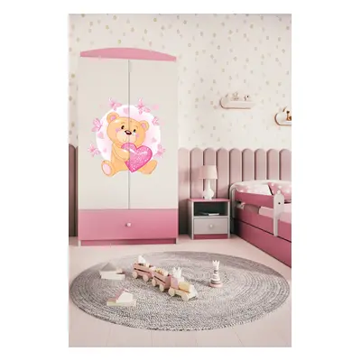 Kocot kids Dětská skříň Babydreams 90 cm medvídek s motýlky růžová