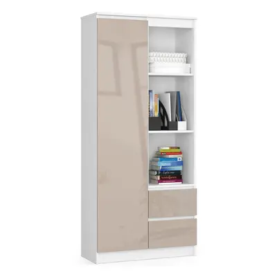 Ak furniture Skříň Rexa 80 cm bílá/cappuccino