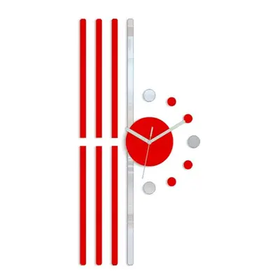 ModernClock 3D nalepovací hodiny Line červené