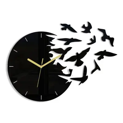 ModernClock 3D nalepovací hodiny Swallows černé