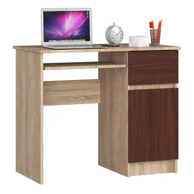 Ak furniture Psací stůl PIKSEL 90 cm dub sonoma/wenge pravý