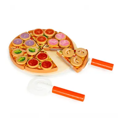 ECOTOYS Dřevěná krájecí pizza PEPE