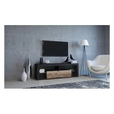 Vivaldi TV stolek Everest 140 cm s LED osvětlením antracit/old wood