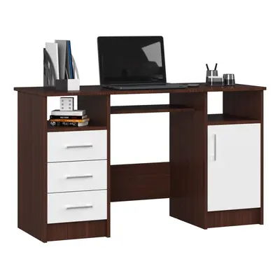 Ak furniture Volně stojící psací stůl Ana 124 cm wenge/bílý