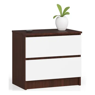 Ak furniture Komoda Kuba 60 cm - 2 šuplíky wenge/bílá