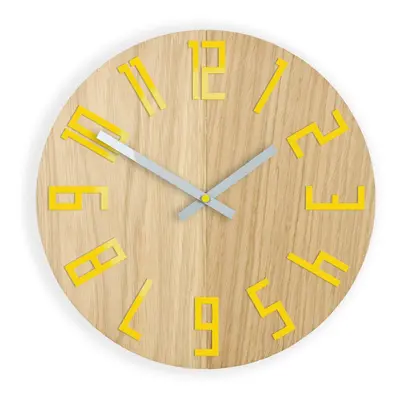 ModernClock Nástěnné hodiny Wood hnědo-žluté