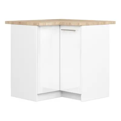 Ak furniture Kuchyňská rohová skříňka Olivie S 90 cm bílá/bílý lesk/dub sonoma