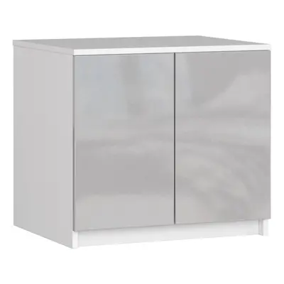 Ak furniture Nástavec na skříň 55 cm bílý metalický lesk