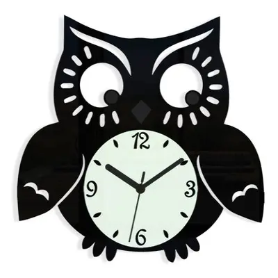 ModernClock Nástěnné hodiny Owl černé