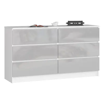 Ak furniture Komoda Rollo K 138,4 cm bílá/šedá