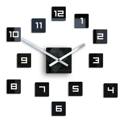 ModernClock 3D nalepovací hodiny Cube černé