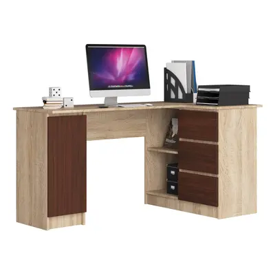 Ak furniture Rohový psací stůl B20 155 cm dub sonoma/wenge pravý