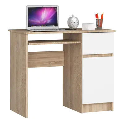 Ak furniture Psací stůl PIKSEL 90 cm dub sonoma/bílý pravý