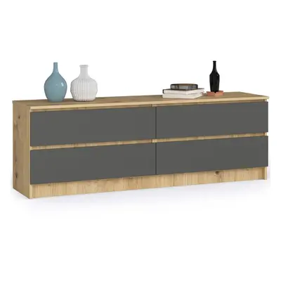 Ak furniture Komoda Rollo A 160,4 cm dub artisan/grafitový