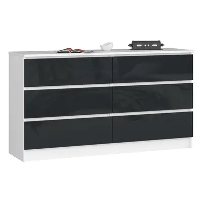 Ak furniture Komoda Rollo K 138,4 cm bílá/grafitová