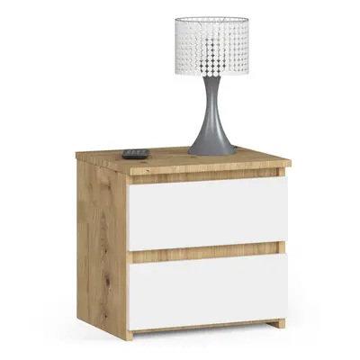 Ak furniture Noční stolek CL2 40 cm dub artisan/bílý