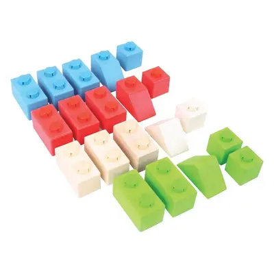 Bigjigs Toys Dřevěné kostky CONNECT primary set