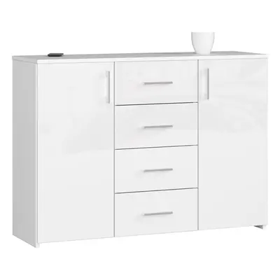 Ak furniture Komoda Torvi K 110,4 cm bílá lesklá