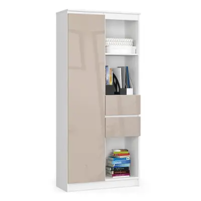 Ak furniture Skříň Rexa II 80 cm bílá/cappuccino