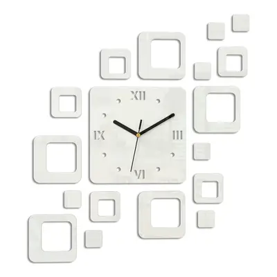 ModernClock 3D nalepovací hodiny Roman Quadrat bílé