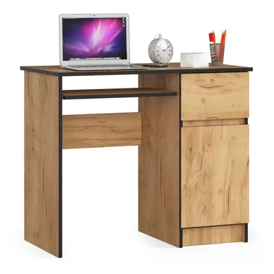 Ak furniture Psací stůl PIKSEL 90 cm dub craft zlatý pravý