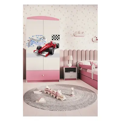 Kocot kids Dětská skříň Babydreams 90 cm závodní auto růžová