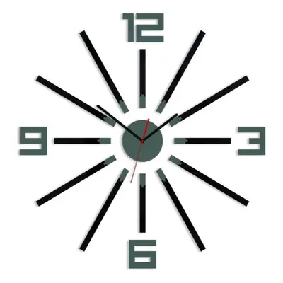 ModernClock 3D nalepovací hodiny Sheen černo-šedé