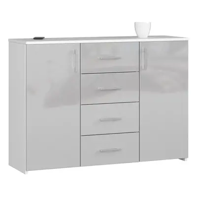 Ak furniture Komoda Torvi K 110,4 cm bílá/šedá lesklá