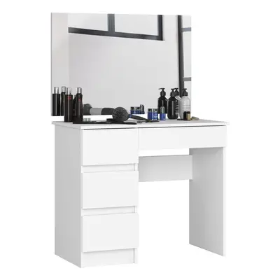 Ak furniture Kosmetický stolek se zrcadlem T-6 I 90x50 cm bílý levý