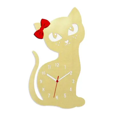 ModernClock Nástěnné hodiny Cat zlaté