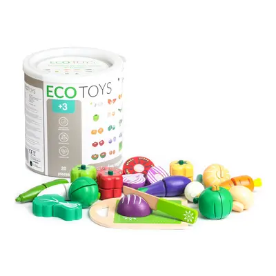 ECOTOYS Dřevěná zelenina na sekání - 20 kusů