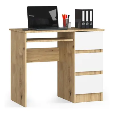 Ak furniture Psací stůl A-6 90 cm dub artisan/bílý pravý