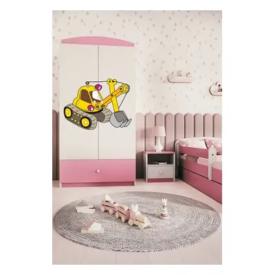 Kocot kids Dětská skříň Babydreams 90 cm bagr růžová