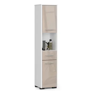 Ak furniture Koupelnová skříňka Fin II 30 cm bílá/cappuccino lesk